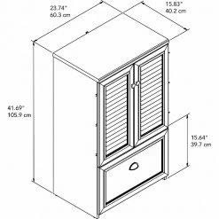 Bush Furniture Fairview Storage Cabinet With Drawer, Antique White/Tea Maple (WC53280-03) -File Cabinets Shop unnamed file 630