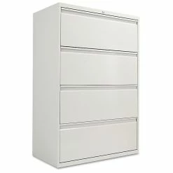 Alera® Four-Drawer Lateral File Cabinet, 36w X 18d X 52 1/2h, Light Gray (ALELF3654LG)