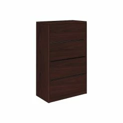 HON 10500 Series 4-Drawer Lateral File Cabinet, Locking, Letter/Legal, Mahogany, 36"W (H10516.NN)