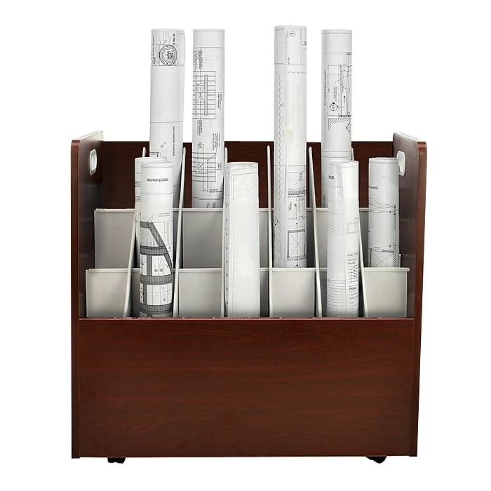 AdirOffice 21-Slot Roll File Cabinet, Mobile, Specialty, Mahogany, 30" (625-MA) 4 AdirOffice 21-Slot Roll File Cabinet, Mobile, Specialty, Mahogany, 30" (625-MA) - Image 2