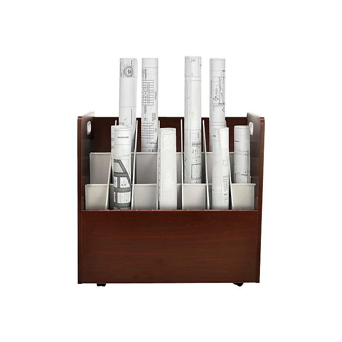 AdirOffice 21-Slot Roll File Cabinet, Mobile, Specialty, Mahogany, 30" (625-MA) 5 AdirOffice 21-Slot Roll File Cabinet, Mobile, Specialty, Mahogany, 30" (625-MA) - Image 3
