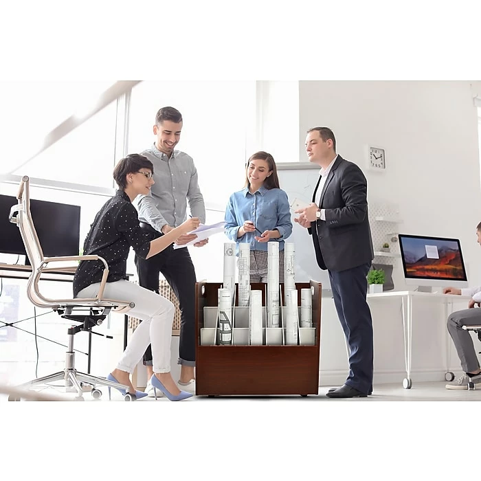 AdirOffice 21-Slot Roll File Cabinet, Mobile, Specialty, Mahogany, 30" (625-MA) 7 AdirOffice 21-Slot Roll File Cabinet, Mobile, Specialty, Mahogany, 30" (625-MA) - Image 5