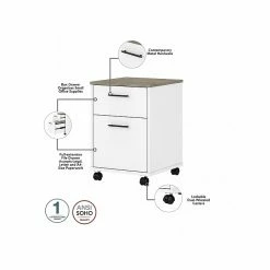 Bush Furniture Key West 2-Drawer Mobile File Cabinet, Letter/Legal, Shiplap Gray/Pure White, 15.51" (KWF116G2W-03) -File Cabinets Shop unnamed file 688