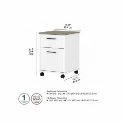 Bush Furniture Key West 2-Drawer Mobile File Cabinet, Letter/Legal, Shiplap Gray/Pure White, 15.51" (KWF116G2W-03) -File Cabinets Shop unnamed file 690