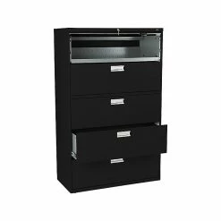 HON Brigade 600 Series 5-Drawer Lateral File Cabinet, Locking, Letter/Legal, Black, 42"W (HON695LP) -File Cabinets Shop unnamed file 703