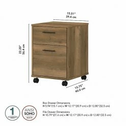 Bush Furniture Key West 2-Drawer Mobile File Cabinet, Letter/Legal, Reclaimed Pine, 15.51" (KWF116RCP-03) 13 Bush Furniture Key West 2-Drawer Mobile File Cabinet, Letter/Legal, Reclaimed Pine, 15.51" (KWF116RCP-03) -File Cabinets Shop unnamed file 708