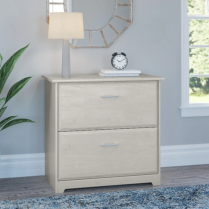 Bush Furniture Cabot 2-Drawer Lateral File Cabinet, Letter/Legal, Linen White Oak, 31" (WC31180-03) 4 Bush Furniture Cabot 2-Drawer Lateral File Cabinet, Letter/Legal, Linen White Oak, 31" (WC31180-03) - Image 2