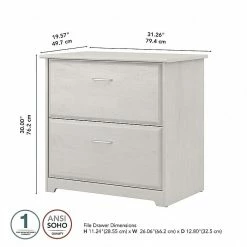 Bush Furniture Cabot 2-Drawer Lateral File Cabinet, Letter/Legal, Linen White Oak, 31" (WC31180-03) 14 Bush Furniture Cabot 2-Drawer Lateral File Cabinet, Letter/Legal, Linen White Oak, 31" (WC31180-03) -File Cabinets Shop unnamed file 747