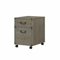 Kathy Ireland® Home By Bush Furniture Ironworks 2-Drawer Mobile File Cabinet, Letter/Legal, Restored Gray, 16" (KI50302-03)