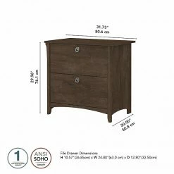 Bush Furniture Salinas 2-Drawer Lateral File Cabinet, Letter/Legal, Ash Brown, 31.73" (SAF132ABR-03) -File Cabinets Shop unnamed file 763