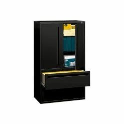 HON Brigade 700 Series 2-Drawer Lateral File Cabinet, Locking, Letter/Legal, Black, 42"W (H795LSP)