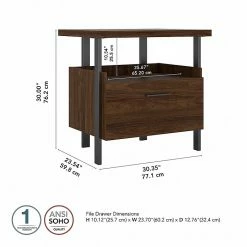 Bush Furniture Architect 1-Drawer Lateral File Cabinet, Not Assembled, Letter/Legal, Modern Walnut, 30.35" (ACF131MW-03) -File Cabinets Shop unnamed file 780