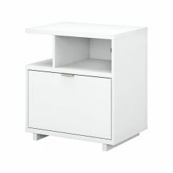 Kathy Ireland® Home By Bush Furniture Madison Avenue Single-Drawer Lateral File Cabinet, Pure White, 27.17" (MDF127PW-03)
