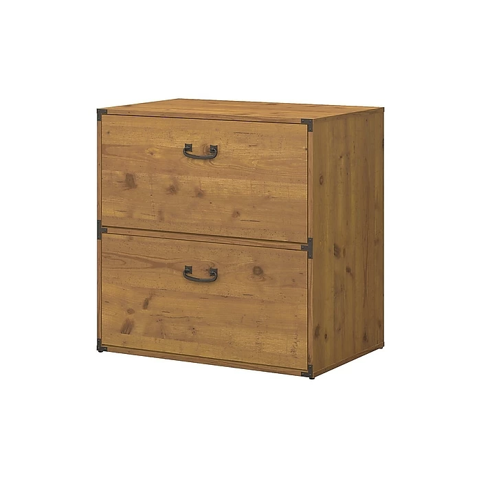Kathy Ireland® Home By Bush Furniture Ironworks Lateral File Cabinet, Vintage Golden Pine (KI50104-03) 3 Kathy Ireland® Home By Bush Furniture Ironworks Lateral File Cabinet, Vintage Golden Pine (KI50104-03)