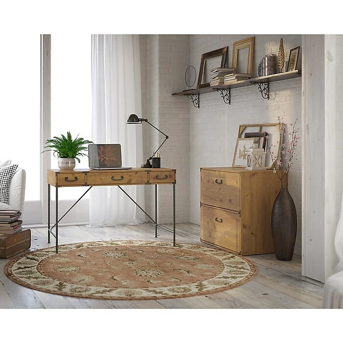 Kathy Ireland® Home By Bush Furniture Ironworks Lateral File Cabinet, Vintage Golden Pine (KI50104-03) 8 Kathy Ireland® Home By Bush Furniture Ironworks Lateral File Cabinet, Vintage Golden Pine (KI50104-03) - Image 6