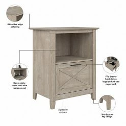 Bush Furniture Key West 1-Drawer Lateral File Cabinet, Letter/Legal, Washed Gray, 24" (KWF124WG-03) 12 Bush Furniture Key West 1-Drawer Lateral File Cabinet, Letter/Legal, Washed Gray, 24" (KWF124WG-03) -File Cabinets Shop unnamed file 819