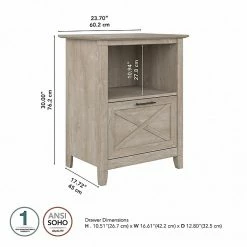 Bush Furniture Key West 1-Drawer Lateral File Cabinet, Letter/Legal, Washed Gray, 24" (KWF124WG-03) 13 Bush Furniture Key West 1-Drawer Lateral File Cabinet, Letter/Legal, Washed Gray, 24" (KWF124WG-03) -File Cabinets Shop unnamed file 820