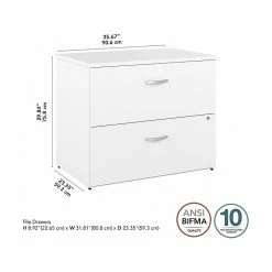 Bush Business Furniture Hybrid 2-Drawer Lateral File Cabinet, Letter/Legal, White, 36" (HYF136WHSU-Z) -File Cabinets Shop unnamed file 828