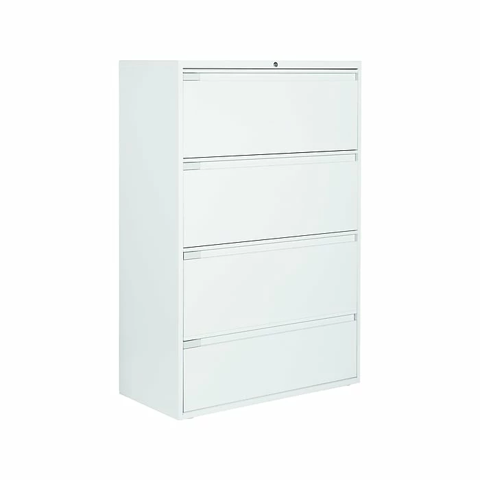 Global 9300 Plus Series 4-Drawer Lateral File Cabinet, Locking, Letter/Legal, Designer White, 36" (TD9336P4F1HDWT) 4 Global 9300 Plus Series 4-Drawer Lateral File Cabinet, Locking, Letter/Legal, Designer White, 36" (TD9336P4F1HDWT) - Image 2