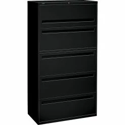 HON Brigade® 700 Series Lateral File, 5-Drawer, 67Hx36Wx19-1/4"D, Black