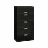 HON Brigade 600 Series 5-Drawer Lateral File Cabinet, Locking, Letter/Legal, Black, 36"W (H685.L.P)