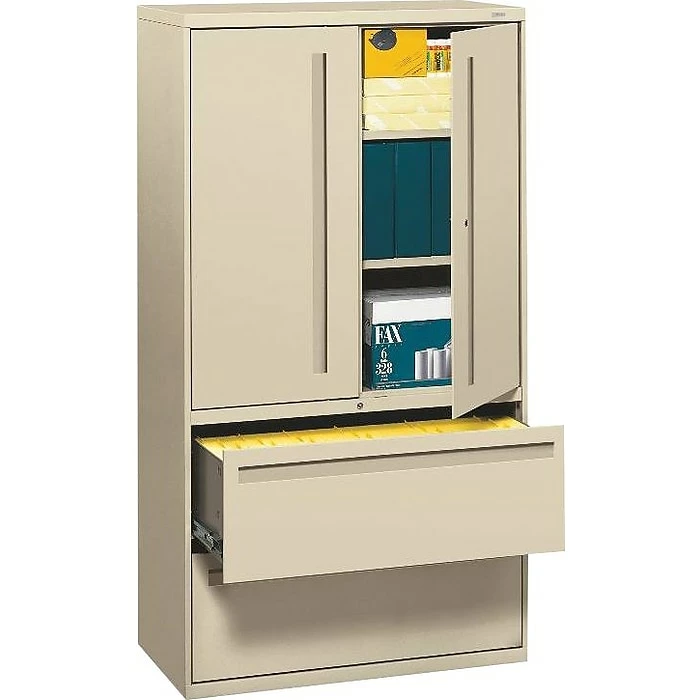 HON® 700 Series 2 Drawer Lateral File Cabinet W/Roll-Out & Posting Shelves, Putty, Letter/Legal, 36"W (HON785LSL) 3 HON® 700 Series 2 Drawer Lateral File Cabinet W/Roll-Out & Posting Shelves, Putty, Letter/Legal, 36"W (HON785LSL)