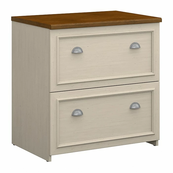 Bush Furniture Fairview Lateral File Cabinet, Antique White/Tea Maple (WC53281-03) 3 Bush Furniture Fairview Lateral File Cabinet, Antique White/Tea Maple (WC53281-03)