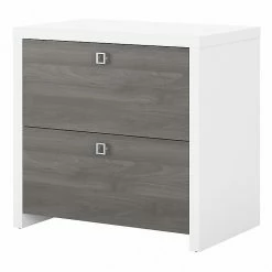 Office By Kathy Ireland® Echo 2-Drawer Lateral File Cabinet, Letter/Legal, Pure White/Modern Gray, 32" (KI60502-03)