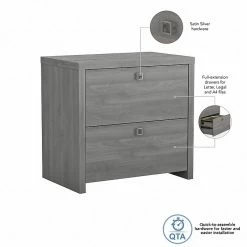 Office By Kathy Ireland® Echo 2-Drawer Lateral File Cabinet, Letter/Legal, Modern Gray, 32" (KI60402-03) -File Cabinets Shop unnamed file 889
