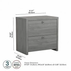 Office By Kathy Ireland® Echo 2-Drawer Lateral File Cabinet, Letter/Legal, Modern Gray, 32" (KI60402-03) -File Cabinets Shop unnamed file 890