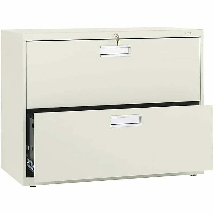 HON Brigade 600 Series 2-Drawer Lateral File Cabinet, Locking, Letter/Legal, Putty/Beige, 36"W (H682.L.L) 5 HON Brigade 600 Series 2-Drawer Lateral File Cabinet, Locking, Letter/Legal, Putty/Beige, 36"W (H682.L.L) - Image 3