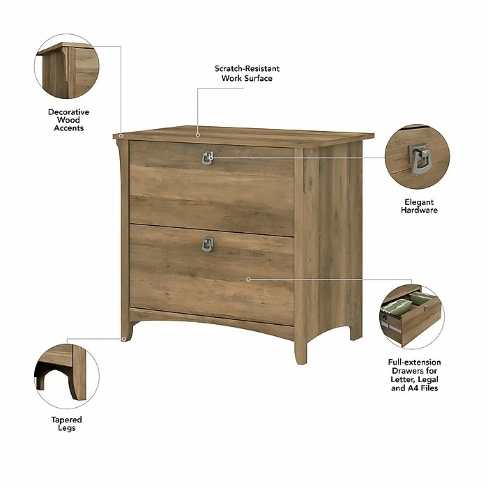 Bush Furniture Salinas 2-Drawer Lateral File Cabinet, Letter/Legal, Reclaimed Pine, 31.73" (SAF132RCP-03) 5 Bush Furniture Salinas 2-Drawer Lateral File Cabinet, Letter/Legal, Reclaimed Pine, 31.73" (SAF132RCP-03) - Image 3