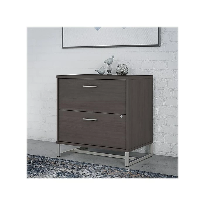 Office By Kathy Ireland® Method 2-Drawer Lateral File Cabinet, Locking, Letter/Legal, Storm Gray, 29.76" (KI70404SU) 4 Office By Kathy Ireland® Method 2-Drawer Lateral File Cabinet, Locking, Letter/Legal, Storm Gray, 29.76" (KI70404SU) - Image 2