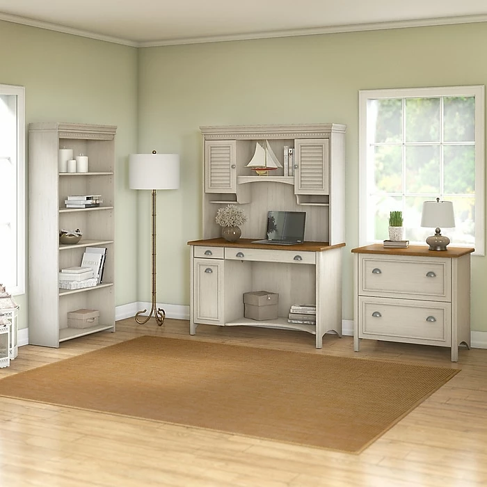 Bush Furniture Fairview 2 Drawer Lateral File Cabinet, Antique White And Tea Maple (WC53284T) 8 Bush Furniture Fairview 2 Drawer Lateral File Cabinet, Antique White And Tea Maple (WC53284T) - Image 6