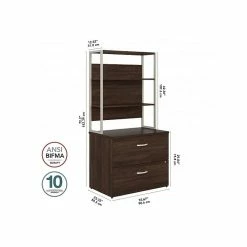 Bush Business Furniture Hybrid 2-Drawer Lateral File Cabinet With Shelves, Letter/Legal, Black Walnut, 36" (HYB018BWSU) -File Cabinets Shop unnamed file 935