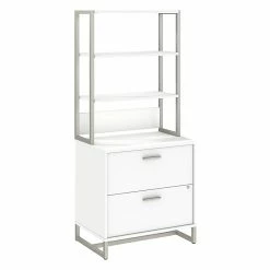 Office By Kathy Ireland® Method Lateral File Cabinet With Hutch, White (MTH012WHSU)