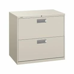 HON Brigade 600 Series 2-Drawer Lateral File Cabinet, Locking, Letter/Legal, Gray, 30"W (H672.L.Q)