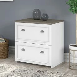 Bush Furniture Fairview 2-Drawer Lateral File Cabinet, Letter/Legal, Shiplap Gray/Pure White, 29.57" (WC53681-03) -File Cabinets Shop unnamed file 991
