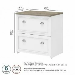 Bush Furniture Fairview 2-Drawer Lateral File Cabinet, Letter/Legal, Shiplap Gray/Pure White, 29.57" (WC53681-03) -File Cabinets Shop unnamed file 993